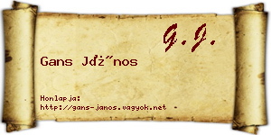 Gans János névjegykártya